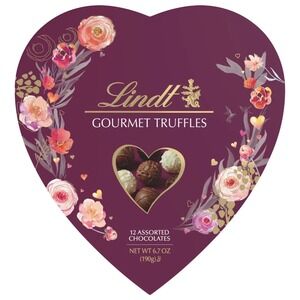 Lindt Gourmet Truffles Heart Gift Box 12ct Assorted Chocolates‎ 6.7oz New